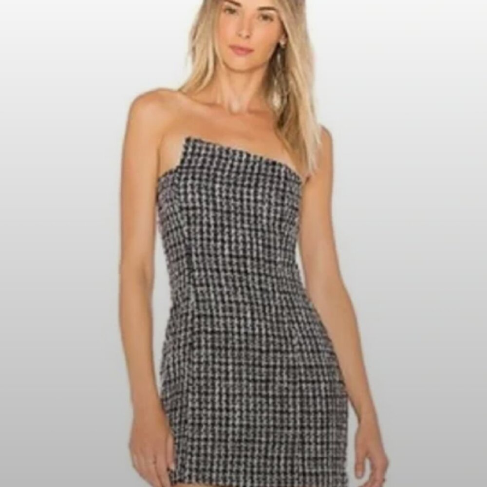 NBD Tweed Strapless Isadora Mini Dress